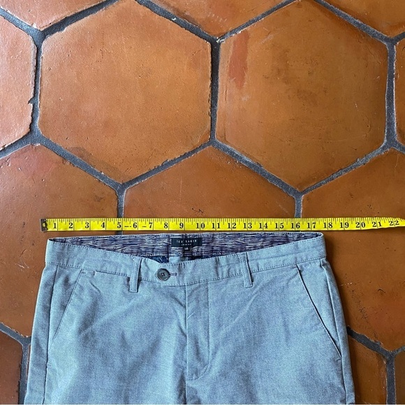 Ted Baker London Mens 34R Gray Khaki Cotton Blend Modern Pants - Picture 6 of 7